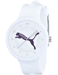 Puma Slick Purple Big Cat White Dial White Silicone Ladies Watch PU910682008