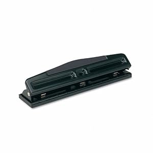 Universal-12-Sheet-Deluxe-Two-Three-Hole-Adjustable-Punch-9-32-Holes-Black