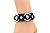 Modern Fantasy Fashion Style Three Stainless-Steel Circle Studded Classical Black Adjustable Length Leather Wrap bracelet
