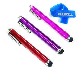 Bluecell Pack of 3 PCS Purple Red Pink Universal Stylus Touch Screen Pen for Ipad 2 3 Ipod Iphone 4,4S,Kindle Fire,3g 3gs, 