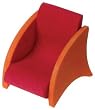 Handmade Doll House Armchair, Red