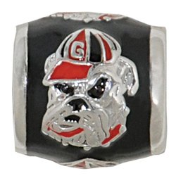 GEORGIA BULLDOG Sterling Silver European Style Charm College Bead