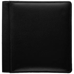 ROMA BLACK smooth grain leather medium scrapbook 
