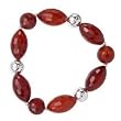 .925 Silver & Faceted Carnelian Bracelet
