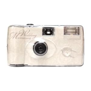 10 Pack Cream Rose Disposable Wedding Cameras - Matching Table Cards Included - 27 Exposures -... by 