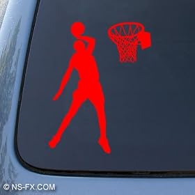 BASKETBALL - Hoops Sport - Car, Truck, Notebook, Vinyl Decal Sticker #1207 | Vinyl Color: Red