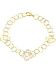 14K Yellow Gold Diamond Bracelet W\Rho Plate