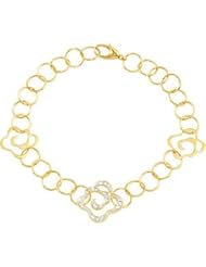 14K Yellow-Gold .06 Ct Tw Diamond Bracelet With Rhodium Plating by US Gems