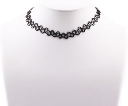JIEAK Black Magic Tattoo Choker Necklace Hollow Out Bangle Set Stretch Bracelet Trendy Girls With A Lobster Clasp Fastening