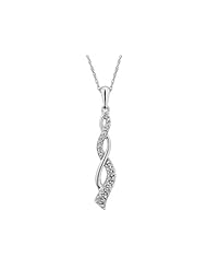 Infinity Diamond Pendant Necklace 1/6 Carat (ctw) in 10K White Gold with Chain