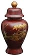 Unique Birthday Gift Idea - 10" Ming Red Crackle Glaze Porcelain Ceramic Temple Jar