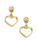 Children's 14k Gold Open Heart Drop Earrings
