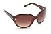 Zoom Boulevard Glitter Rectangular Plastic Frame Sunglasses with Small Gold Studs and Clear Stones on Temple, Tortoise Frame/Brown Lens, Large