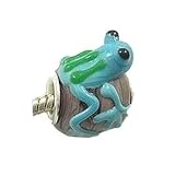 Believe Beads Lampwork Glass 'Freddie the Frog on a log' Charm Bead will fit Pandora/Troll/Chamilia Style Charm Bracelet.