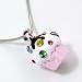 Yummy 3d Ice Pink Cupcake with Icing Charm Necklace with Crystals & Chocolate