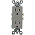Leviton 5325-GY 15 Amp, 125 Volt, Decora Duplex Receptacle, Residential Grade, Grounding, Gray