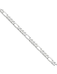 14k WG 6.0mm Flat Figaro Chain