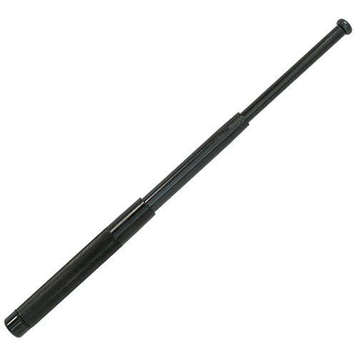 Expandable Self Defense Baton 16 Inch Black with Nylon Baton Holder