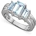 Three-Stone Aquamarine & Diamond Ring<br>