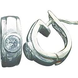 Sterling Silver CZ Omega Back Earrings Jewelry