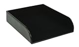 Markings by C.R. Gibson  Black Bonded Leather Letter Tray (MLLT-8268)