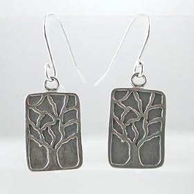 Sterling Silver Tree of Life Dangle Earrings, #9187 by 