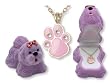 PAW Print Crystal Necklace in Purple Puppy Dog Gift Box