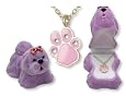 PAW Print Crystal Necklace in Purple Puppy Dog Gift Box