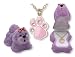 PAW Print Crystal Necklace in Purple Puppy Dog Gift Box!