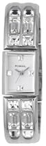 Fossil Ladies Es1939 Stainless Steel Bracelet Watch Glitz Silver Dial Watch