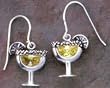 Margarita Yellow-Green CZ Solid Sterling Silver Earrings