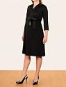 Motherhood Maternity: 3/4 Sleeve Belted Maternity Dress