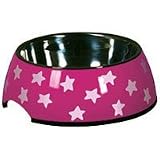 Pet Supplies : Petmate Stainless Style Small Pet Bowl Pampered Pink with White Stars