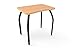 ELO Plymouth II desk, Fusion Maple laminate & banding w/4 junior adjustable black legs