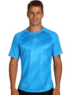 NIKE Herren Laufshirt SUBLIMATED Short Sleeve, blue glow/reflective silv, XL, 424228-417