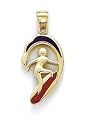 14k Enamel Surfer Pendant