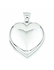 Genuine 14K White Gold White Gold Polished Heart-Shaped Domed Locket 1 Grams Of Gold 100% Satisfaction Guaranteed.