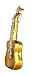 Old World Christmas 38010 Musical Instruments Glass Blown Ornaments for Christmas Tree Guitar, Glitter Brown
