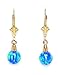 14k Yellow Gold Blue 6x6mm Opal Ball Drop title=