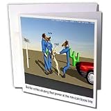 Londons Times Funny Dogs Cartoons - Exploited Abused Canine Immigrants - Greeting Cards-12 Greeting Cards with envelopes