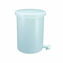 Nalgene 54102-0007 HDPE 28L Lightweight Laboratory Cylindrical Tank, with Cover and Spigot