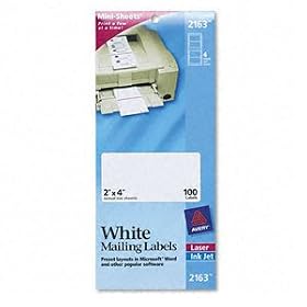 Avery(R) White Laser Shipping Labels, 2in. x 4in., Pack Of 100 by Avery