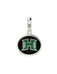 University of Hawaii UH Collegiate Drop Charm Fits Most Pandora Style Bracelets Including Pandora, Chamilia, Zable, Troll and More. High Quality Bead in Stock for Fast Shipping.