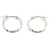 14K White Gold Earrings Hoop Earring Round Ear Jewelry