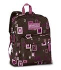 JanSport Superbreak Backpack in Chocolate Chip/Pink Daiquiri 2 Square T501