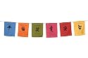 All Natural Handmade Tibetan affirmation flags - Peace, Happiness, Courage, Love, Tranquility, Wisdom