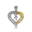 1/4CT Diamond Heart Pendant in Yellow and White Gold