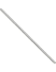 1.5mm. 14 Karat White Gold, Solid Franco Chain - 16 inch