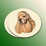 Blonde Cocker Spaniel Coasters Set of 4 from the Winter Churchill Collection