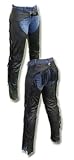 Womens Black Leather Fringe Motorcycle Chaps -Leatherbull(Free U.S. Shipping)